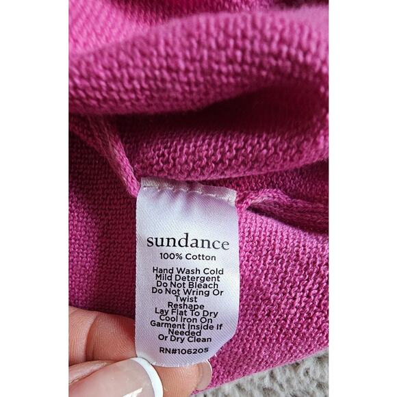 Sundance Ribbed Hem Sweater Short Sleeve, 100% Cotton, Split Hem, Womens Sz XL - Picture 4 of 7